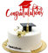 Arthsdite 1Pc Congratulations 2025 Graduation Cake Topper, Congrats Grad Cake Decor - 2025 High School/College/Senior Graduation Party Decorations Supplies - Red Glitter