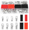 diymore-IOT 140Pcs Connettori terminali,Connettori per fili con kit di tubi termorestringenti,Capicorda in rame, morsetti ad anello 6/10/16/25/mm²