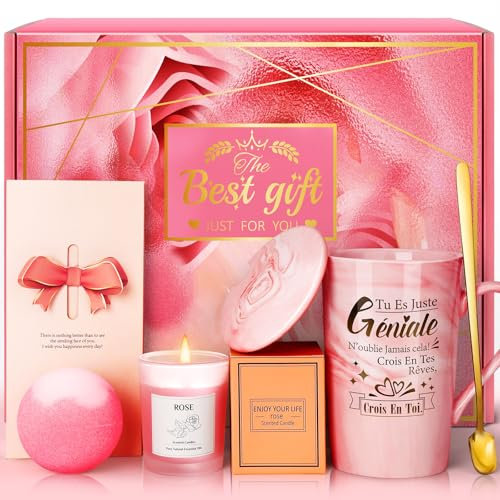 Eletorot Cadeau Femme, Anniversaire Femme Coffret de Tasse, Cadeau Personnalisé pour Collegue Amie Soeur Fille Maman