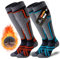 Cirorld 2 Paar Skisocken aus Merinowolle für Damen Herren, Wärmende Wolle Thermosocken Dicke Wintersocken für Kaltes Wetter, Schnee, Skifahren, Snowboarden, Grün&Orange 39-42
