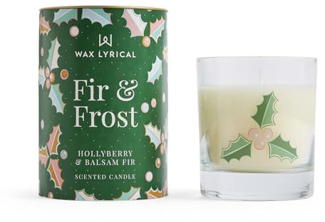 Wax Lyrical Fir & Frost Candle, Up to 42hrs, Ivory