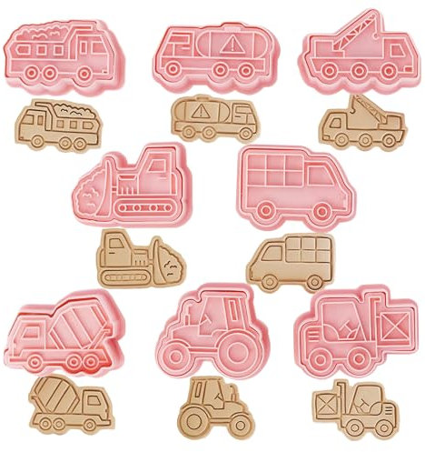 Honicemar Set di Formine per Biscotti a Forma di Veicolo 3D Tagliabiscotti Plastica Stampi, Forme Biscotto per Trasporto Auto 8 Pezzi Formine Biscotti Bambini per Decorare Biscotto Dolci Torta