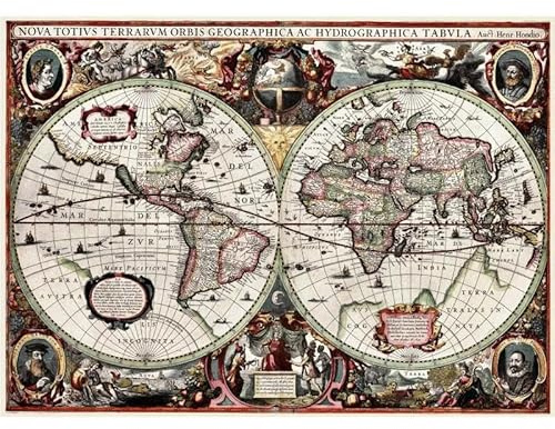 Baibexing Vintage-Weltkarte, Antik, Historisch, Pädagogischer Globus Für Den Unterricht, Projektionswanddekoration, Leinwanddrucke, Poster, Arbeitszimmerdekoration, A3 50X70Cm Kein Rahmen