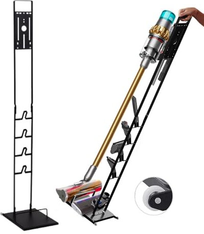 MAGIC SELECT Supporto per Aspirapolvere Compatibile con Dyson V15 V12 V11 V10 V8 V7 V6 - DC45/ DC35/ DC58/ DC59/ DC62/ DC74- Organizzatore da Pavimento con Ruote Senza Forare Il Muro.