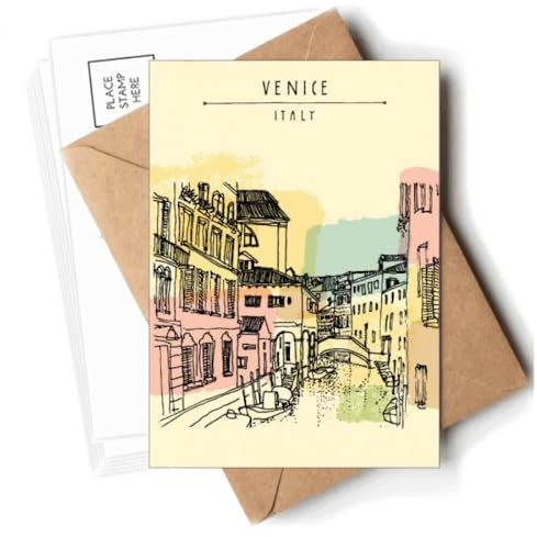 Italienische Venedig Wahrzeichen Muster Postkarten Umschläge Blanko Notizkarten Mailing