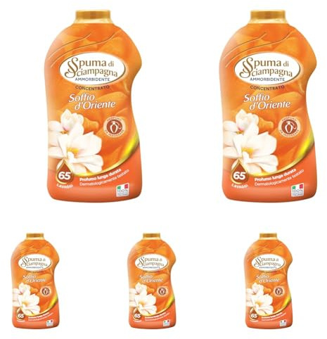 Spuma di Sciampagna Ammorbidente Concentrato Soffio d'Oriente 65 Lav. 1300ml (Confezione da 5)