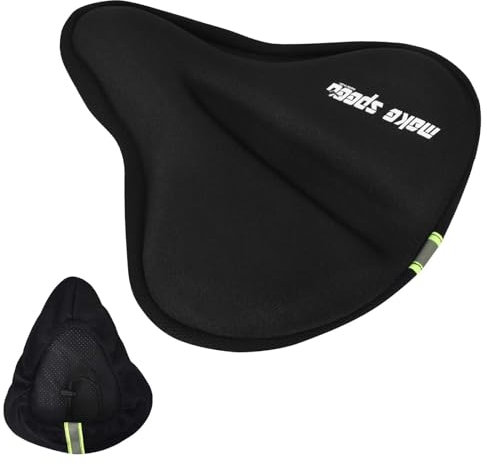 Lunaanda 28x24cm Gel Sattelbezug Fahrrad Groß Gepolstert Sattelbezug Fahrradsattelbezug Pad Gel Sitzkissen Fahrradsattelbezug Gelbezug für Stationäre Fahrräder Indoor Cycling