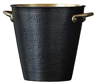 Eisbehälter, Eiskübel aus gehämmertem Kupfer im Retro-Stil, handgefertigter, isolierter Eiskübel aus Metall, ideal für die Hausbar, zum Kühlen von Bier, Champagner, Weinflaschen, Eiskübel für Ba