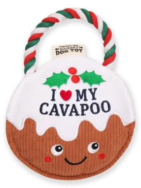 History & Heraldry Personalised Christmas Pudding Dog Toy (I my Cavapoo)