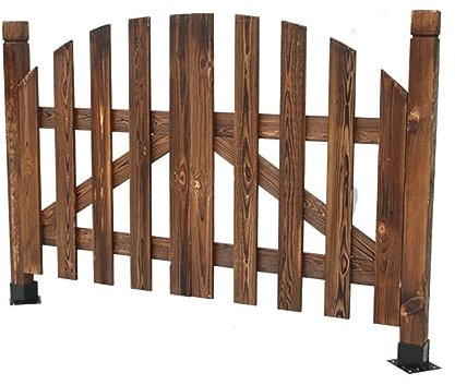 Freistehendes Gartentor aus Holz, Zaunpaneel für den Außenbereich, einfache Installation, anpassbare Größe, braune Oberfläche, 115 x 90 cm