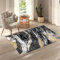 renoazul® Jute Back Floor Mats Indoor - Jeze Black Abstract Rug - 80 x 150 cm - Washable Inside Door Mat For Kitchen, Corridor Rug and Welcome Mat