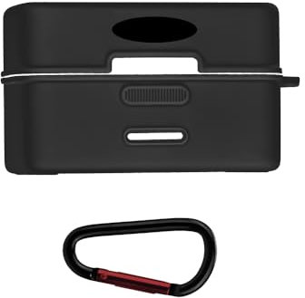 SAMTN Silicone Case for DJI MIC Mini, Carrying Case with Carabiner, Travel Protective Cover, Full Protection Drop-Proof Cover (Black)