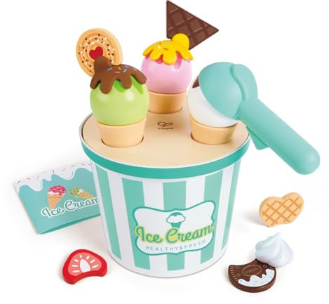 Set de Helados Scoop & Serve de Hape | Haz tu Propio Helado | Juego de Madera para niños