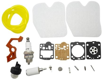 NKCVEZBW Kit de carburateur, Filtre à air Compatible avec la tronçonneuse McCulloch CS340 CS380, Ampoule d'amorçage, Bougie d'allumage, pièce de Rechange