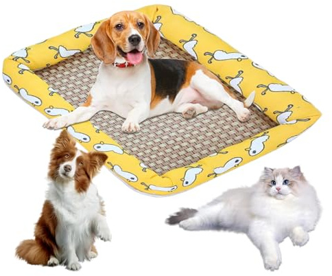 Kustimantu Kühlmatte für Hunde, rutschfest, kühlend, für Katzen auf Sofas, Stühlen, Auto, Terrasse, Garten und Haus, drinnen und draußen