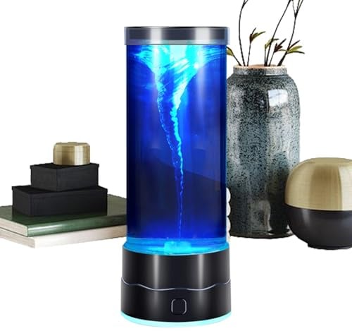 Tornado Lampe - Farbwechsel LED Nachtlicht, Sensorische Wasser Wirbel Lavalampe, Coole Neuheit Tischdekoration, Batterie USB Stimmung Beleuchtung | für Kinder Erwachsene Schlafzimmer