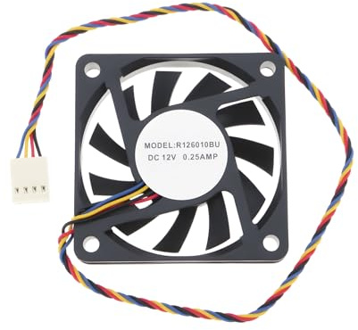 eMagTech Ventilador de PC de 4 Pines 60 X 60 X 10 Mm 12 V CC R126010BUAF Compatible con Everflow 1400 X 5200 RPM