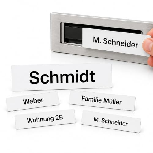 Passgenaue Einleger für Klingelschilder & Briefkastenschlitze – Personalisiertes Namensschild matt laminiert & individuell bedruckt (1)