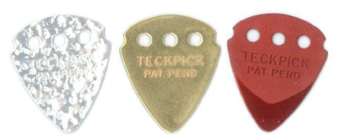 JIM DUNLOP Plektrum Teckpick, Aluminium, Multicolor, 72 Stück - texturiertes Silber - Messing - Rot - Blau - Schwarz - versilbert