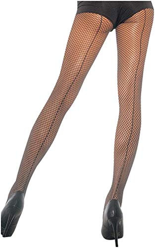 LEG AVENUE - Netz Strumpfhose mit Naht schwarz - Gr. S-L