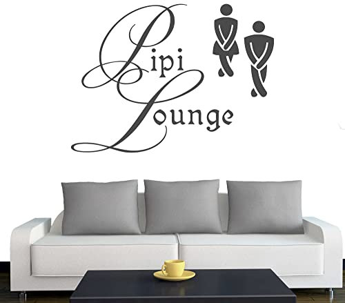 Klebesüchtig Türtattoo - Wandtattoo PIPI Lounge 30cm x 22cm anthrazit - Dekoration - Bad - Wohnzimmer - Aufkleber - Wandsticker