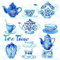 Ambiente Serviette Tea Moments Blue - Tee-Momente blau mit Aufschrift Teatime 20 Servietten pro Packung