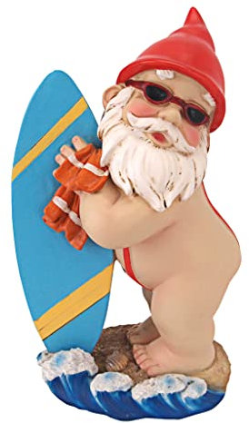 Design Toscano Gartenzwerg Der Shredder-Surfer Dude, mehrfarbig, 10 x 15 x 24 cm, QL59236