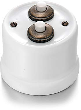 Fontini garby - Doble pulsador garby 10a-250v porcelana pack