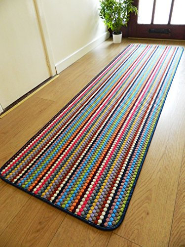 NEW MULTI COLOURED MODERN WASHABLE NON SLIP KITCHEN UTILITY HALL LONG RUNNER DOOR MAT RUG (7 (57x180cm)