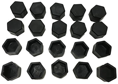 20x FLEXIBLE Radkappen Bolzen Cover – Abdeckungen Radschrauben-Kappen Hüllen SCHWARZ – Flexibel + Haltbar Auto Felgen PKW– SW 17 SW 19 SW 21 Schlüsselweite (SW21)