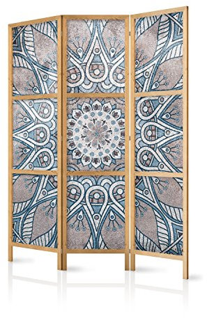 murando - Paravent Innen Raumteiler Holz Mandala 135x172 cm 3-teilig Japanische Trennwand Raumtrenner Room Divider Mobiler Sichtschutz Spanische Wand Raum Abtrennung Japan p-C-0010-z-b