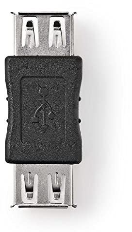 NEDIS USB-Adapter | USB 2.0 | USB-A Buchse | USB-A Buchse | Vernickelt | Gerade | PVC | ABS | Schwarz | Box Schwarz