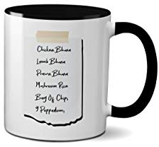 SmartyPants - Smithy's Indian List Funny Mug - TV Comedy Take-Away Christmas Special Joke Gift Present (Black Handle Prime)