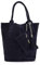 Made IN Italy Damen XXL Leder Tasche + Schmucktasche Handtasche Wildleder Shopper Schultertasche Fransen Umhängetasche Quaste Kette DIN-A4 Hobo Tote Bag Blau