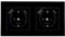 Jung SCHUKO USB-Steckdose Typ AC (3A) Komplett-Set Serie A: 2x Steckdose A152015CASW und 2-fach Rahmen A5582BFSW Schwarz