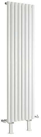 Milano Aruba White Vertical Single Oval Panel Radiator Feet - 1780mm x 472mm