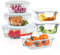 ROSOS Glass Food Storage Containers with Airtight Lids, 6 Pack Super Leak Proof Glass Containers with Lids, Not Easy Broken & BPA Free, Glass Food Containers for Freezer to Oven Safe, Grey