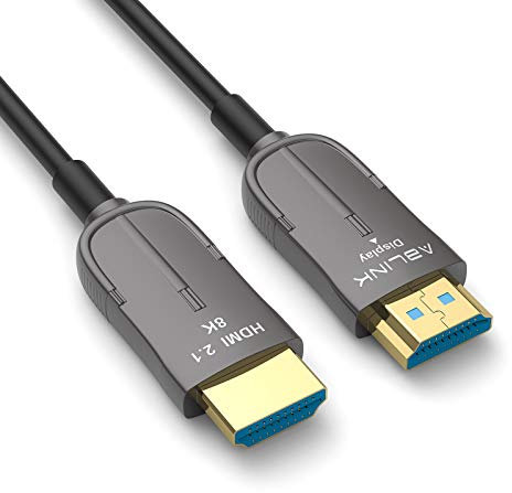 8K hdmi 2.1 cavo 20m, cavo HDMI in fibra ottica Ablink, con 48Gbps Ultra High Speed Cable Support eARC compatibile con PS5 PS4 Xbox Apple TV Switch Roku, a parete CL3 nominale