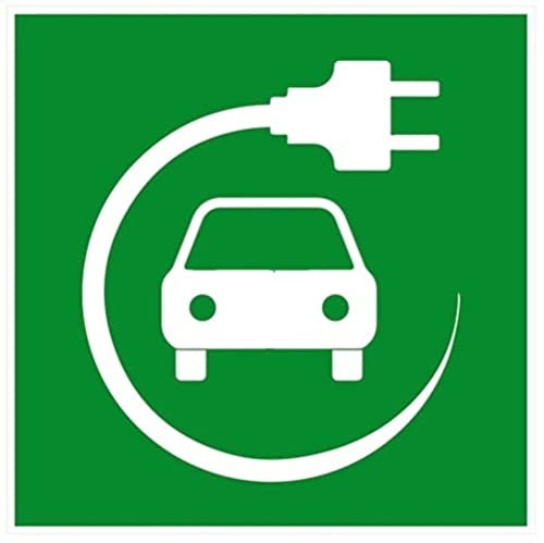 XXL-Aufkleber Hinweis Elektroauto Ladestation KfZ E-Auto Schild Folie | 40-100cm Made in Germany, Größe: 100x100 cm
