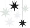 Mocraft 6 Stück Faltsterne Weihnacht Ornamente Papier Stern Weihnachtsstern Deko Weihnachtsbaum, Hochzeit, WohnzimmerWeihnachten Geburtstags Party Dekoration(Schwarz & Weiß & Grau)