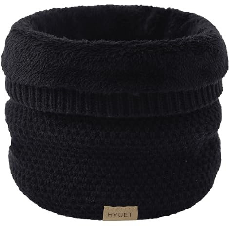 HYUET Winter Schlauchschal Loop Schal Rundschal Dick Fleece Halswärmer Gefüttert Weichem Thermo Halsschlauch Halstuch Schlauch Nackenwärmer Herren Damen Winter zum Sport Ski Herren Damen