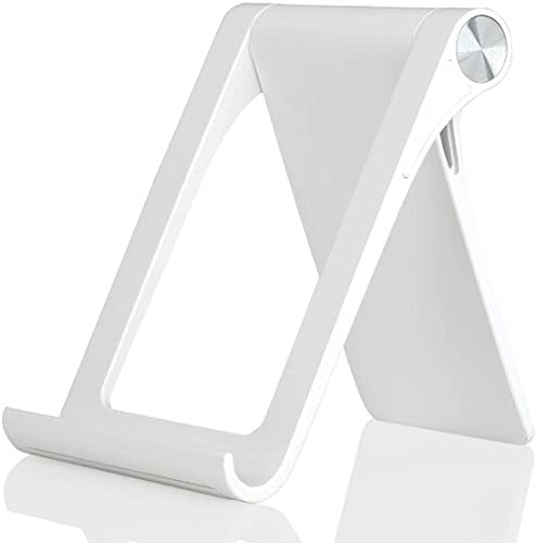 Giftorld Support de téléphone Multi-Angle réglable pour iPhone 16 15 14 13 12 11 Pro Max XS XR 8 Plus 6 7 Samsung Galaxy S22 S21 S10 S7 Edge S6 Smartphone Android (Blanc)