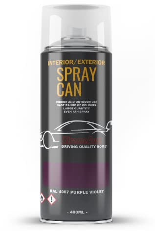 Xtremeauto Spray Paint Finish For Indoor And Outdoor Use Garden Cars Home Kitchen Bathroom Furniture Art Craft Bikes Radiators Metal Wood Plastic Glass UPVC Stone PVC RAL 4007 Purple violet