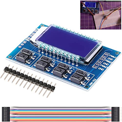 Youmile 3 Canali PWM Generatore di Segnale a Impulsi Frequenza Regolabile Onda Quadra Modulo Segnale a Onda Rettangolare Display LCD 1Hz-150Khz con Pinheader Cavo DuPont