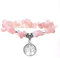MILAKOO Rosenquarz Edelsteine Armband Damen Lebensbaum Armband Damen 7 chakra armband