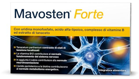 Mavosten Forte – Complesso di micronutrienti di alta qualità con acido alfa-lipoico, uridina monofosfato, tutte le vitamine del gruppo B e calcio, per favorire la salute dei nervi – 20 compresse