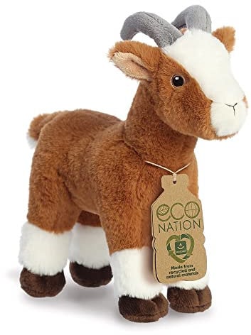 Aurora, 35052, Eco Nation Ziege, 26cm,Eco-Friendly Plüschtier, Braun