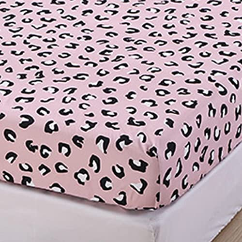 Odot Mikrofaser Spannbettlaken, Drucken Spannbetttücher bis 27cm, Superweiches Spannbetttuch Bettlaken für Einzelbett Doppelbett, für Boxspringbetten (Leopard Muster,180x200x27cm)
