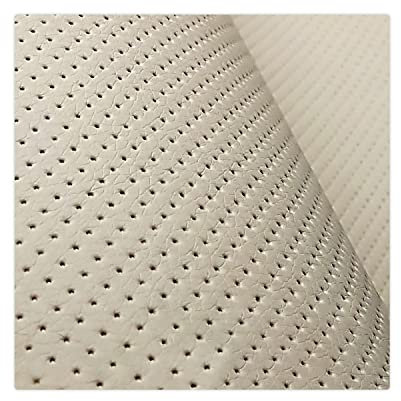 Kunstleder Meterware Stoffe zum Nähen Beige Wasserdichte Polsterung (1 Stk- Breite: 140cm x Länge: 100cm) Polsterstoff Polster für Möbel Schuhe Handtaschen Steppung Perforiert