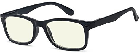 Eyekepper Computer Reading Glasses,UV Protection, Anti Glare,Anti-Reflective Computer Readers (Black, Yellow Tinted Lenses),+0.75